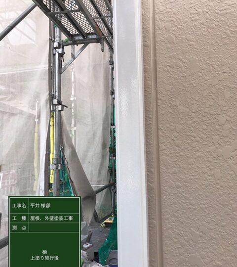 樋上塗り施工後