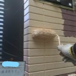 外構塗装 中塗り施工中