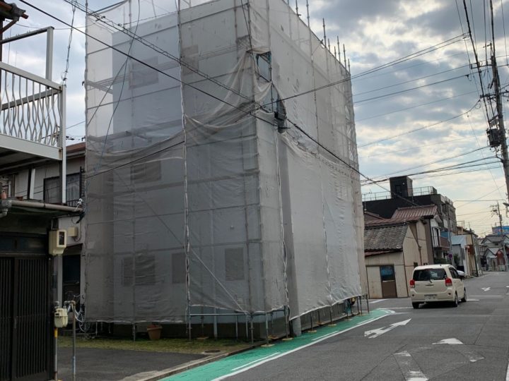足場設置後
