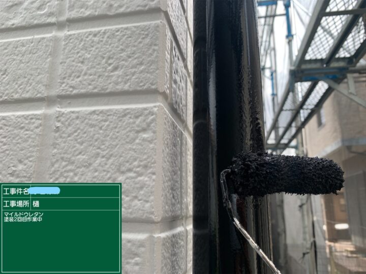 樋 マイルドウレタン2回目作業中